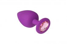 Анальная пробка, Purple Silicone Pink Topaz, L