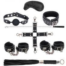Набір для БДСМ ігор BDSM-NEW Soft Genuine Leather Bondage Set, Black